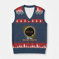 Colorful Paint Splatter 2026 Total Solar Eclipse Totality Astronomy V-Neck Knit Sweater Vest