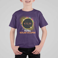Colorful Paint Splatter 2026 Total Solar Eclipse Totality Astronomy T Shirt For Kid