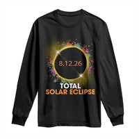 Colorful Paint Splatter 2026 Total Solar Eclipse Totality Astronomy Long Sleeve Shirt