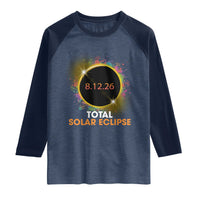 Colorful Paint Splatter 2026 Total Solar Eclipse Totality Astronomy Raglan Shirt