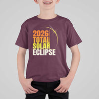 2026 Total Solar Eclipse August 12 T Shirt For Kid Totality Modern Space Graphic