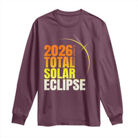 2026 Total Solar Eclipse August 12 Long Sleeve Shirt Totality Modern Space Graphic
