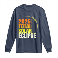 2026 Total Solar Eclipse August 12 Long Sleeve Shirt Totality Modern Space Graphic