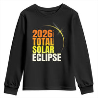 2026 Total Solar Eclipse August 12 Youth Sweatshirt Totality Modern Space Graphic