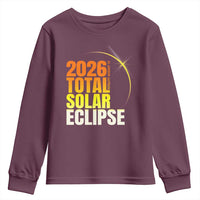 2026 Total Solar Eclipse August 12 Youth Sweatshirt Totality Modern Space Graphic