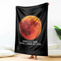 Blood Moon Total Lunar Eclipse March 3 2026 Throw Blanket Blood Moon Astronomy Souvenir Graphic