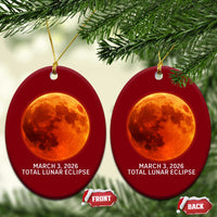 Blood Moon Total Lunar Eclipse March 3 2026 Ceramic Ornament Blood Moon Astronomy Souvenir Graphic
