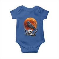 Gothic Raven on Skull Blood Moon Baby Onesie Spooky Halloween Macabre Dark Art Graphic