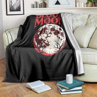 Retro Blood Moon Graphic Throw Blanket Mystic Celestial Gothic Astronomy Art