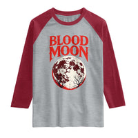 Retro Blood Moon Graphic Raglan Shirt Mystic Celestial Gothic Astronomy Art