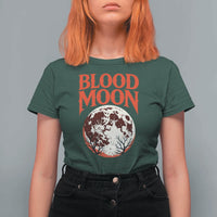Retro Blood Moon Graphic T Shirt For Women Mystic Celestial Gothic Astronomy Art