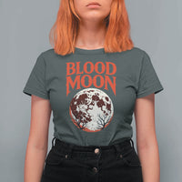 Retro Blood Moon Graphic T Shirt For Women Mystic Celestial Gothic Astronomy Art