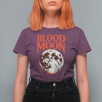 Retro Blood Moon Graphic T Shirt For Women Mystic Celestial Gothic Astronomy Art
