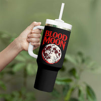 Retro Blood Moon Graphic Tumbler With Handle Mystic Celestial Gothic Astronomy Art