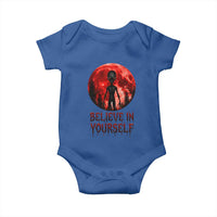 Creepy Alien Believe In Yourself Baby Onesie Funny Blood Moon Sci-Fi Horror Graphic