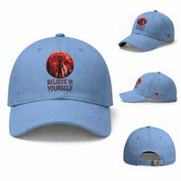 Creepy Alien Believe In Yourself Baseball Cap Funny Blood Moon Sci-Fi Horror Graphic