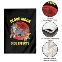 Funny Blood Moon Side Effects Wolf and Chihuahua Dog Humor Graphic Garden Flag