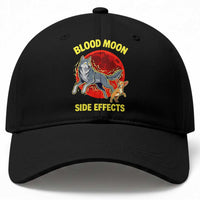 Funny Blood Moon Side Effects Wolf and Chihuahua Dog Humor Graphic Baseball Cap
