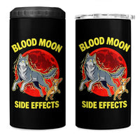 Funny Blood Moon Side Effects Wolf and Chihuahua Dog Humor Graphic 4 in 1 Can Cooler Tumbler