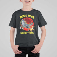 Funny Blood Moon Side Effects Wolf and Chihuahua Dog Humor Graphic T Shirt For Kid