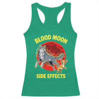 Funny Blood Moon Side Effects Wolf and Chihuahua Dog Humor Graphic Racerback Tank Top