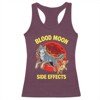 Funny Blood Moon Side Effects Wolf and Chihuahua Dog Humor Graphic Racerback Tank Top