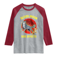 Funny Blood Moon Side Effects Wolf and Chihuahua Dog Humor Graphic Raglan Shirt
