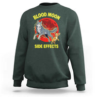 Funny Blood Moon Side Effects Wolf and Chihuahua Dog Humor Graphic Sweatshirt