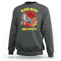 Funny Blood Moon Side Effects Wolf and Chihuahua Dog Humor Graphic Sweatshirt