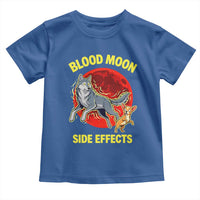 Funny Blood Moon Side Effects Wolf and Chihuahua Dog Humor Graphic Toddler T Shirt