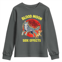 Funny Blood Moon Side Effects Wolf and Chihuahua Dog Humor Graphic Youth Sweatshirt