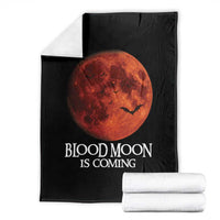 Blood Moon Is Coming Spooky Halloween Throw Blanket Flying Bats Gothic Dark Horror Graphic
