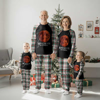 Blood Moon Is Coming Spooky Halloween Plaid Pajama Set Flying Bats Gothic Dark Horror Graphic