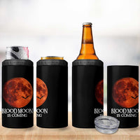 Blood Moon Is Coming Spooky Halloween 4 in 1 Can Cooler Tumbler Flying Bats Gothic Dark Horror Graphic