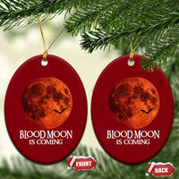 Blood Moon Is Coming Spooky Halloween Ceramic Ornament Flying Bats Gothic Dark Horror Graphic