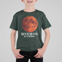 Blood Moon Is Coming Spooky Halloween T Shirt For Kid Flying Bats Gothic Dark Horror Graphic
