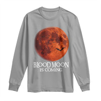 Blood Moon Is Coming Spooky Halloween Long Sleeve Shirt Flying Bats Gothic Dark Horror Graphic