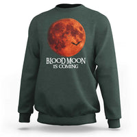 Blood Moon Is Coming Spooky Halloween Sweatshirt Flying Bats Gothic Dark Horror Graphic