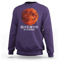 Blood Moon Is Coming Spooky Halloween Sweatshirt Flying Bats Gothic Dark Horror Graphic