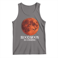 Blood Moon Is Coming Spooky Halloween Tank Top Flying Bats Gothic Dark Horror Graphic
