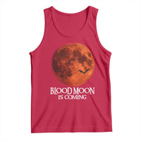 Blood Moon Is Coming Spooky Halloween Tank Top Flying Bats Gothic Dark Horror Graphic