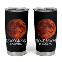 Blood Moon Is Coming Spooky Halloween Tumbler Cup Flying Bats Gothic Dark Horror Graphic