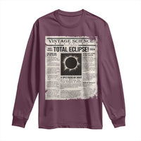 Retro Vintage Science Magazine Total Solar Eclipse 2024 Long Sleeve Shirt Historic Totality Astronomy Geek Memorabilia