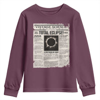 Retro Vintage Science Magazine Total Solar Eclipse 2024 Youth Sweatshirt Historic Totality Astronomy Geek Memorabilia