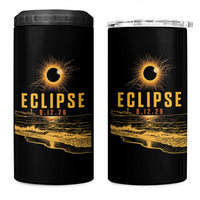 Total Solar Eclipse August 12 2026 Celestial Totality 4 in 1 Can Cooler Tumbler Ocean Beach View Astronomy Souvenir