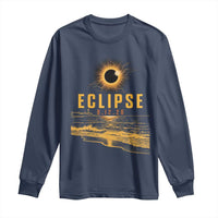 Total Solar Eclipse August 12 2026 Celestial Totality Long Sleeve Shirt Ocean Beach View Astronomy Souvenir