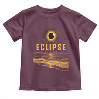 Total Solar Eclipse August 12 2026 Celestial Totality Toddler T Shirt Ocean Beach View Astronomy Souvenir