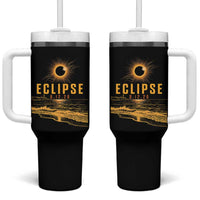 Total Solar Eclipse August 12 2026 Celestial Totality Tumbler With Handle Ocean Beach View Astronomy Souvenir