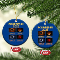 Eclipses in 2026 Celestial Calendar Infographic Ceramic Ornament Space Nerd Astronomy Gift Astrology Lover
