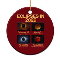 Eclipses in 2026 Celestial Calendar Infographic Ceramic Ornament Space Nerd Astronomy Gift Astrology Lover